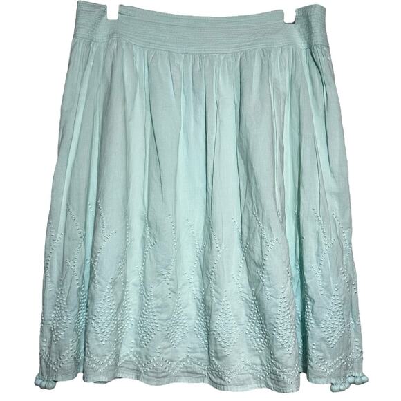 By Malene Birger Liselotte Skirt Cotton Embroidered Tassel Hem Pleated Blue 8 L - Picture 1 of 6